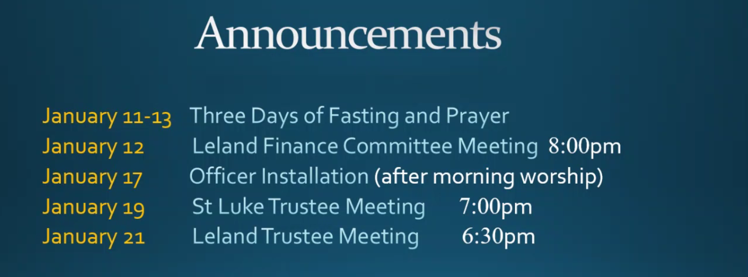 announcements announcements